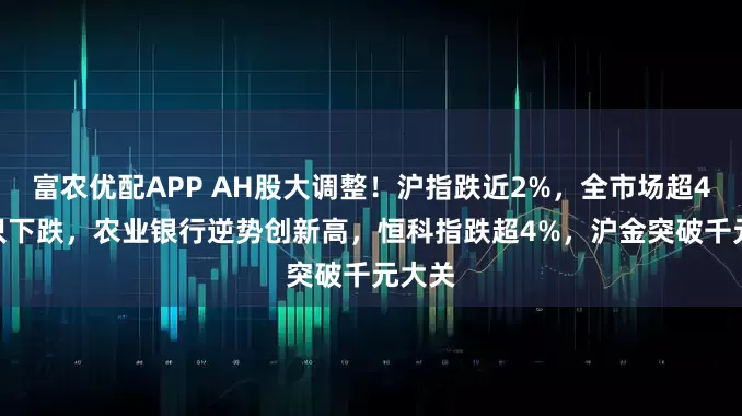 富农优配APP AH股大调整！沪指跌近2%，全市场超4800只下跌，农业银行逆势创新高，恒科指跌超4%，沪金突破千元大关